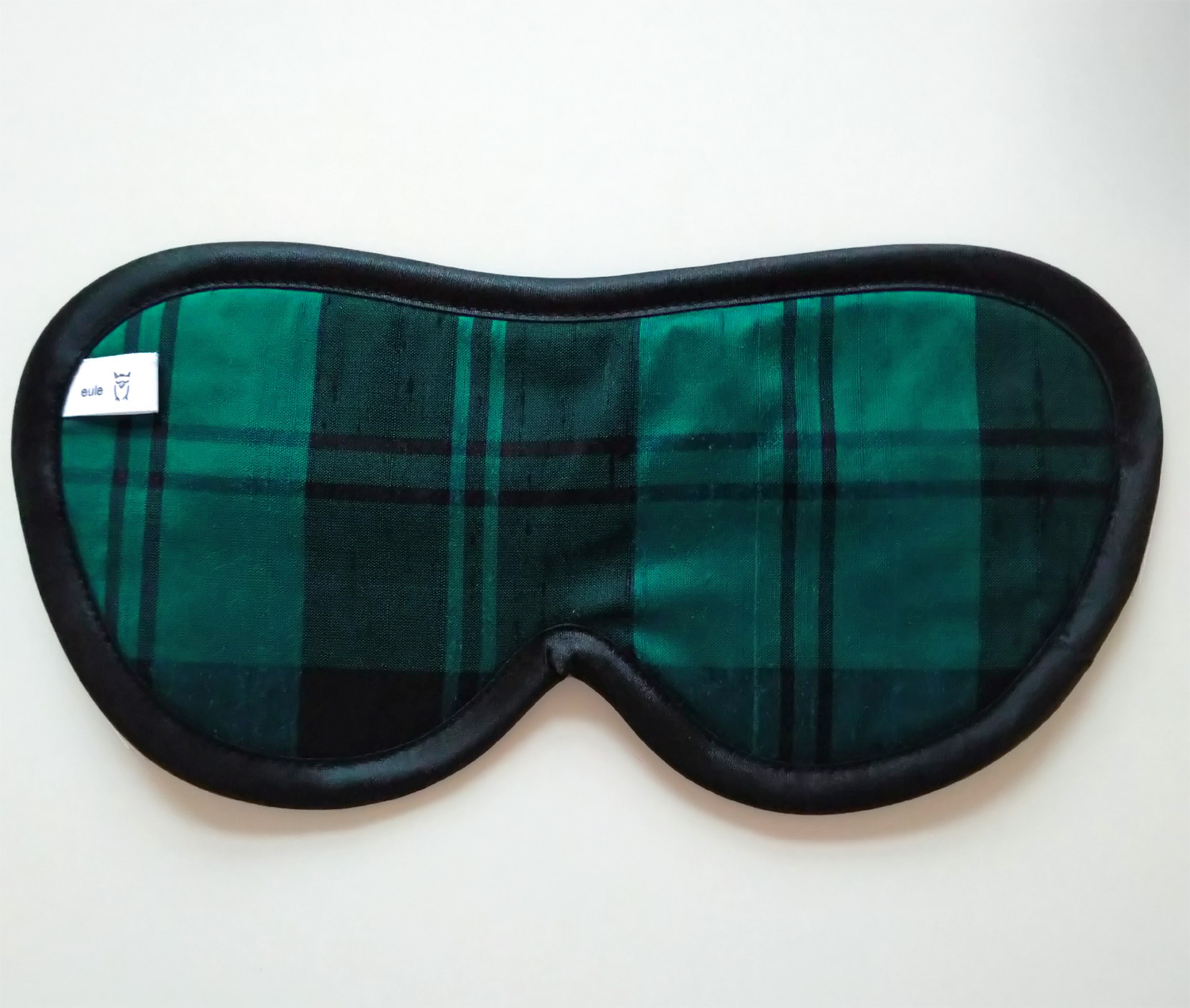 schlafbrille für männer grün-schwarz-kariert