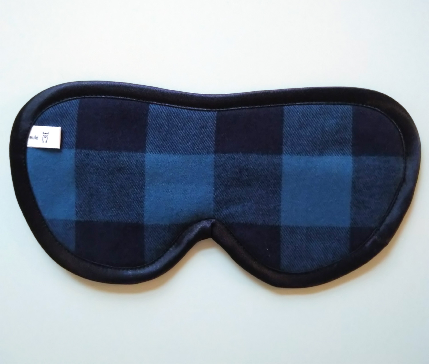 schlafbrille für männer blau-schwarz-kariert